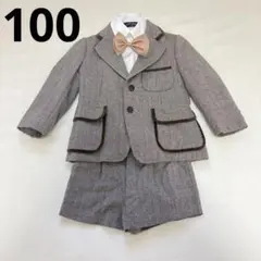 キッズフォーマル　入学式　男の子スーツ　5点 ジャケット半ズボン 100 110