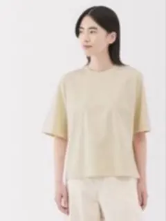 婦人涼感UVカットクルーネック ワイド半袖Tシャツ 婦人XL・クリーム