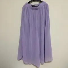 シフォン ラベンダー ワイドパンツ