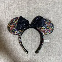 ディズニー　ミッキー耳　カチューシャ カラフルスパンコール