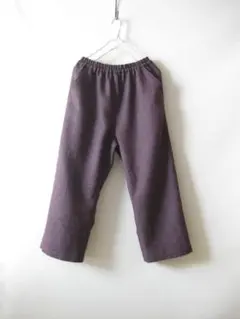 ウール混ミックスツイードワインレッドイージーパンツ