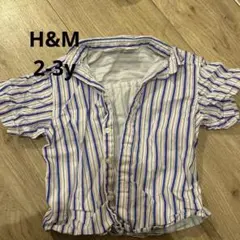 H&M ストライプ 半袖シャツ 2-3歳