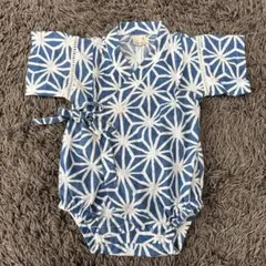 petit main ベビー甚平 青白花柄 70cm