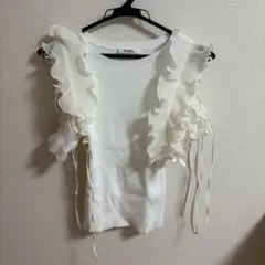 snidel デザインフリルニットプルオーバー