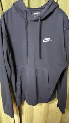 NIKE スウェットパーカー 刺繍ロゴ フーディ プルオーバー 黒ブラックS
