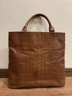 値下げ！　Daniel&Bob トートバッグ クロコ型押し ブラウンのサムネイル