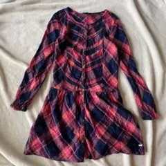 トミーヒルフィガー　長袖チェックワンピース　極美品　120 130