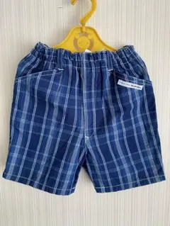 ムージョンジョン　ネイビー チェック 半ズボン 100cm