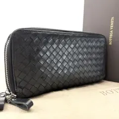 BOTTEGA 長財布　ラウンドジップ　ダブルファスナー　イントレチャート