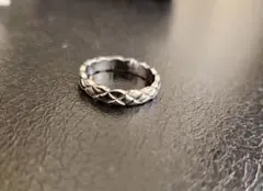 シルバー　キルティングリング　ココクラッシュ風