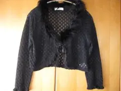 sny sis☆ファー付き 黒 レース 結婚式 ボレロ☆2