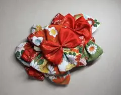 七五三　髪飾り　ヘッドドレス　着物リメイク　753