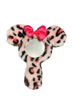 【新品】豹柄 ヒョウ柄 ピンク 鏡 ミラー 平成ギャル ミニーちゃん 風 y2k