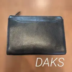 【美品】DAKS ダックス クラッチバッグ 本革 ブラック