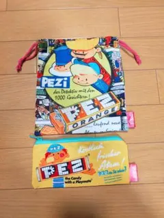 セット品 PEZ ペッツ ペンケース ポーチ 巾着 레트로