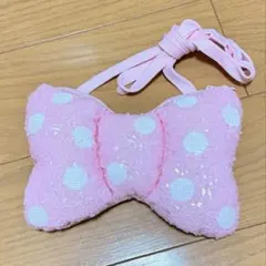 ディズニー ミニー スパンコール ショルダーバッグ ポシェット ピンク リボン