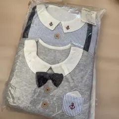 76 マザウェイズ　綿100% 春　ロンパース 2枚セット