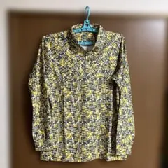 フランス製 ヴィンテージ プロヴァンス総柄シャツ イエロー 花柄 