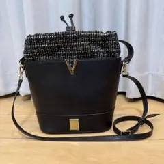 ブラック バケツ型ショルダーバッグ