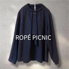 767 美品✨ロペピクニック キレイめ 2WAYゴールドバー付きボウタイブラウス