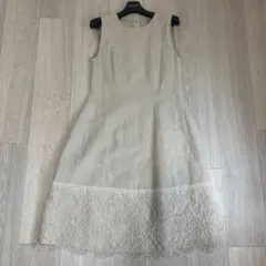 美品 FOXEY Dress Soleil リネンワンピース 38 フラワー刺繍 - メルカリ