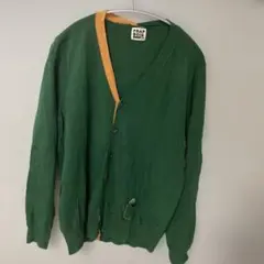 FRAP BOIS カーディガン 緑　長袖 きのこ コットン 古着 緑 M