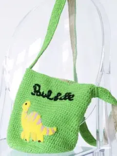 PAUL&JOE 恐竜刺繍のグリーンショルダーバッグのサムネイル