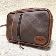 【美品】バリー　クラッチバッグ　ポーチ　PVC レザー　ストラップ付