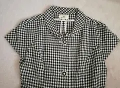 エムズグレイシー お花ボタン　　　　千鳥格子スーツ 11号　セットアップ