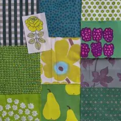 マリメッコ ヴィンテージ パーリナ プケッティ ミニウニッコ ハギレセット 緑系