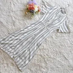 【ZARA】ワンピース（ストライプ）　ロングワンピース サイズxs レーヨン