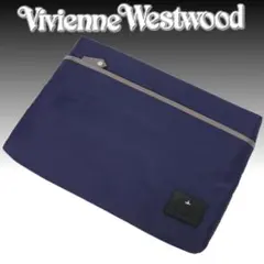 ヴィヴィアンウエストウッド クラッチバッグドキュメントケース紺コントラストベルト