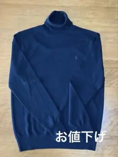 POLO Ralph Laulenダークネイビー ウール　タートルセーター SP