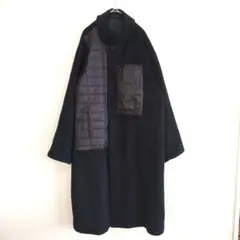 【ビーミングバイビームス】ダークブルー チェスターコート ダウンライナー付きS