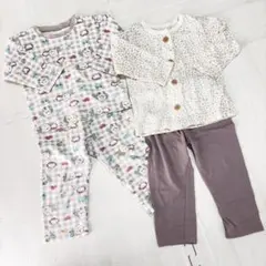 90cm ベビーパジャマ　２枚セット　いないいないばあっ　ワンワン　ぽうぽ　長袖