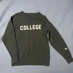 champion COLLEGEプリント ダークグリーン スウェット