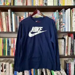 NIKE 長袖ロングスリーブTシャツ ビッグロゴ/スウォッシュネイビー90's