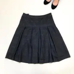 23区 ラメシャドウボーダー フレアスカート ブラック L