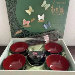 桂由美　汁椀5個　箸　箸置き