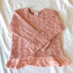 サイズ120 SKÄPE ピンク フリル付き温か長袖カットソー