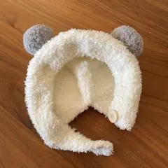 クマ耳付きフリース帽子
