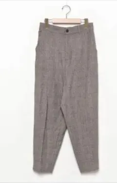 チェック柄ストレートパンツ ゴムウエスト