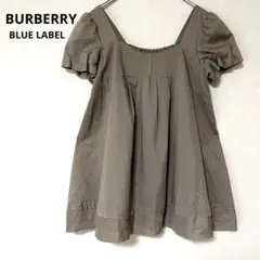 BURBERRYスクエアネック パフスリーブ ブラウス ベージュ ホース刺繍のサムネイル