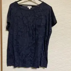 ブルー花柄Tシャツ