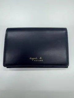 agnès b.のサフィアーノレザーを使用したブラックのカードケース（名刺