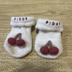gelato pique ベビー靴下　チェリー　さくらんぼ　ホワイト