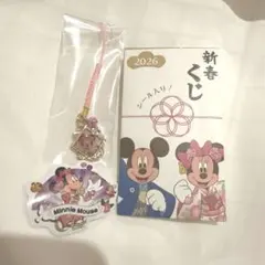 ディズニーストア　新春くじ2026 ミニー　ストラップ ステッカー