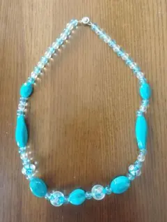ターコイズブルー ビーズネックレス