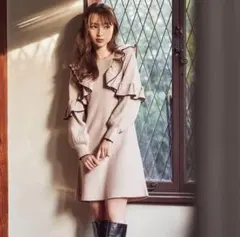 WILLSELECTION ラッフル配色ニットワンピース