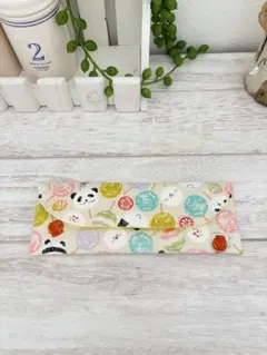 カトラリーケース【裏撥水】わたあめパンダ 白☆ハンドメイドのサムネイル